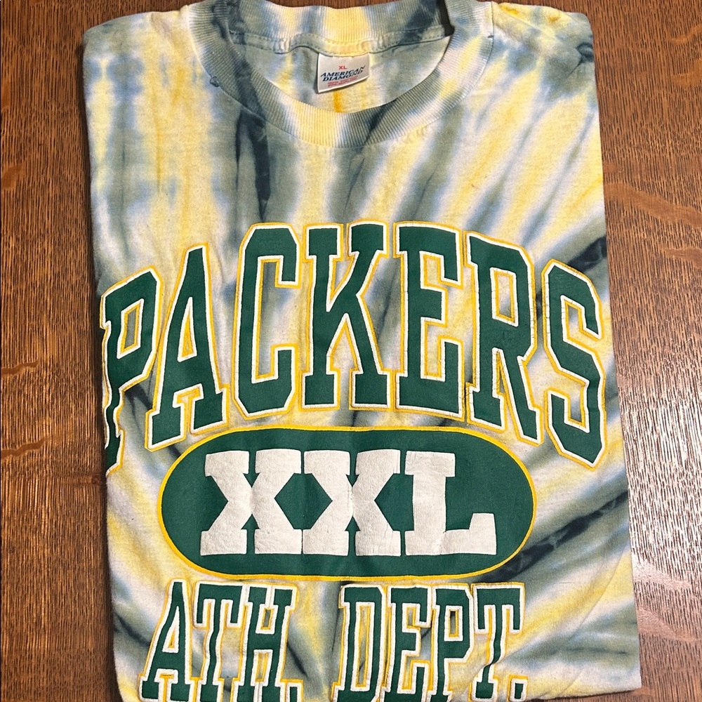 Vintage Green Bay Packers Tie-Dye T-Shirt XL Football Fan